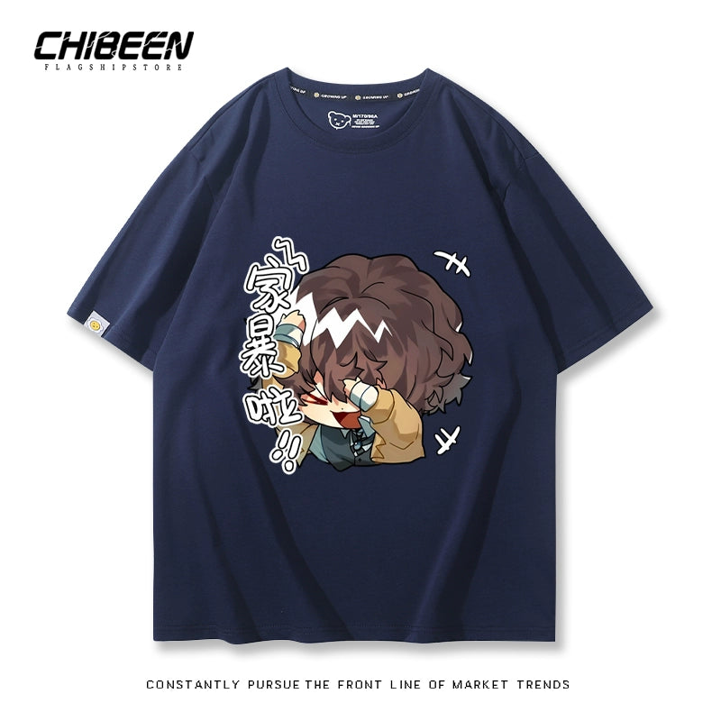 Unisex Anime Graphic Print Short-sleeved T-shirt