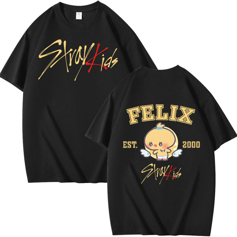 KPOP Logo Print Summer Short-sleeved T-shirt