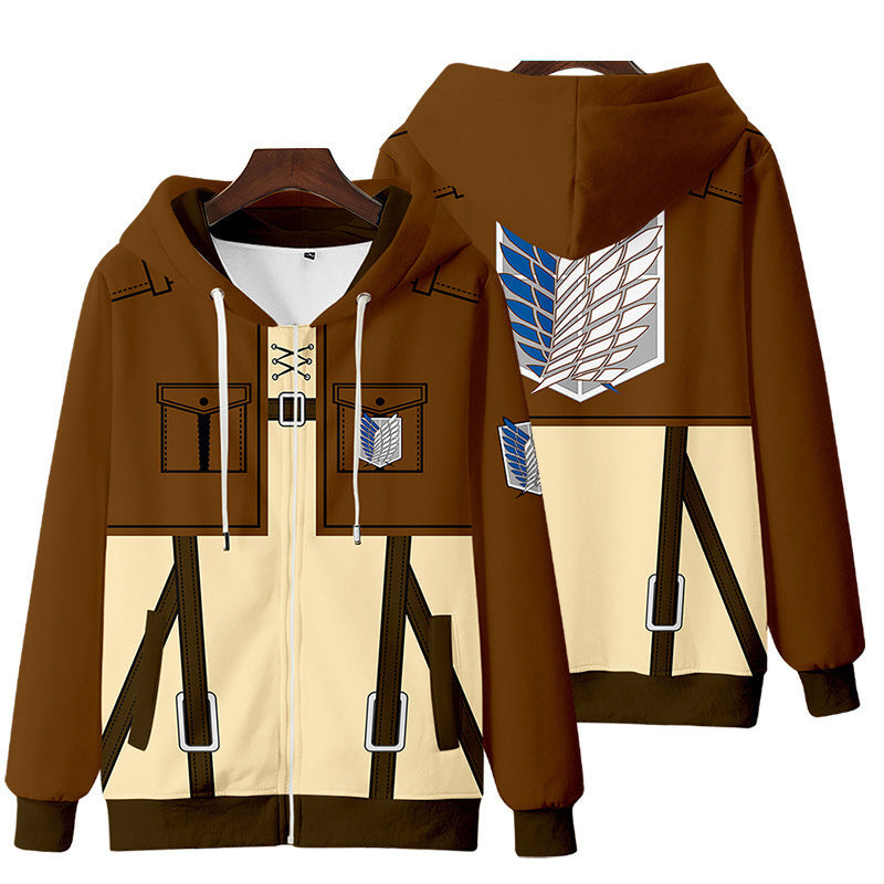 Men's Anime 3d Print Cos Zipper Hoodie