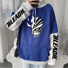 Men's Color Block Anime Printed Loose Hoodie