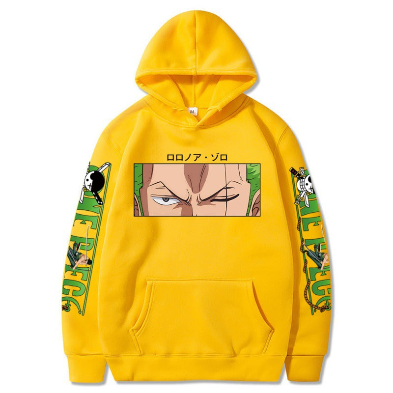 Casual ZORO Print Unisex Long-sleeved Hoodie