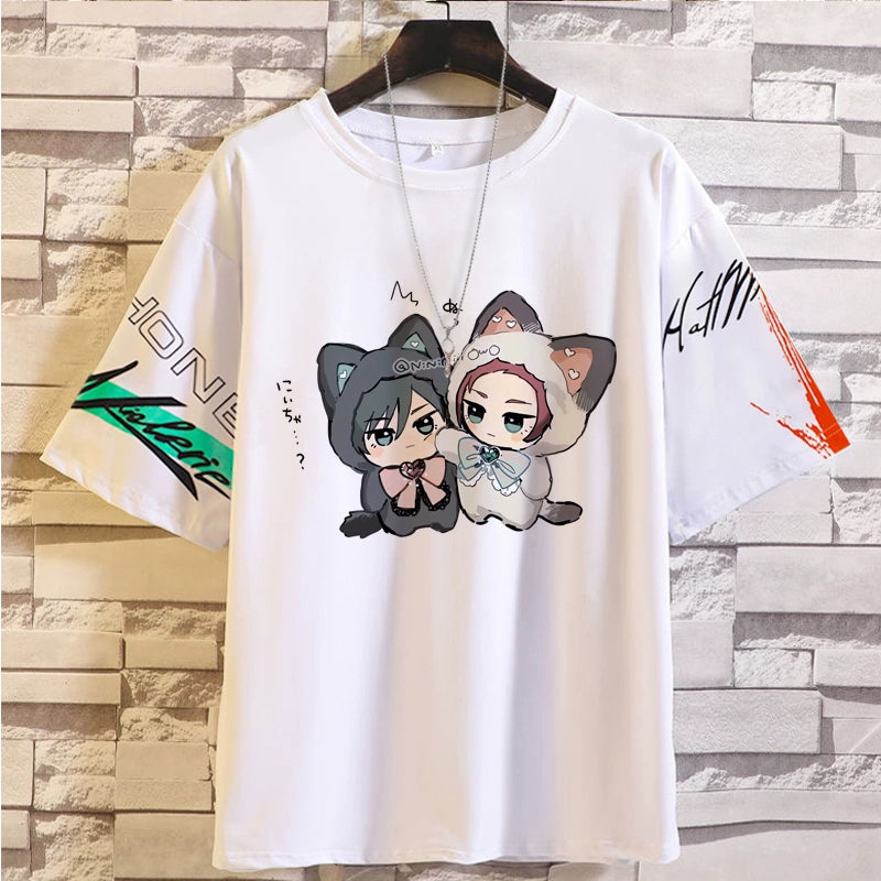 Unisex Anime Pattern Print Crew Neck T-shirt