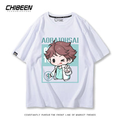 Hinata Anime Print Casual Cotton T-shirt