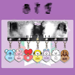 BANGTAN Cartoon Name Tag Keychain Set