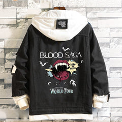 EN- BLOOD SAGA Graphic Printed Denim Jacket
