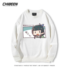 Cute Anime Pattern Print Crew Neck Sweatshirt