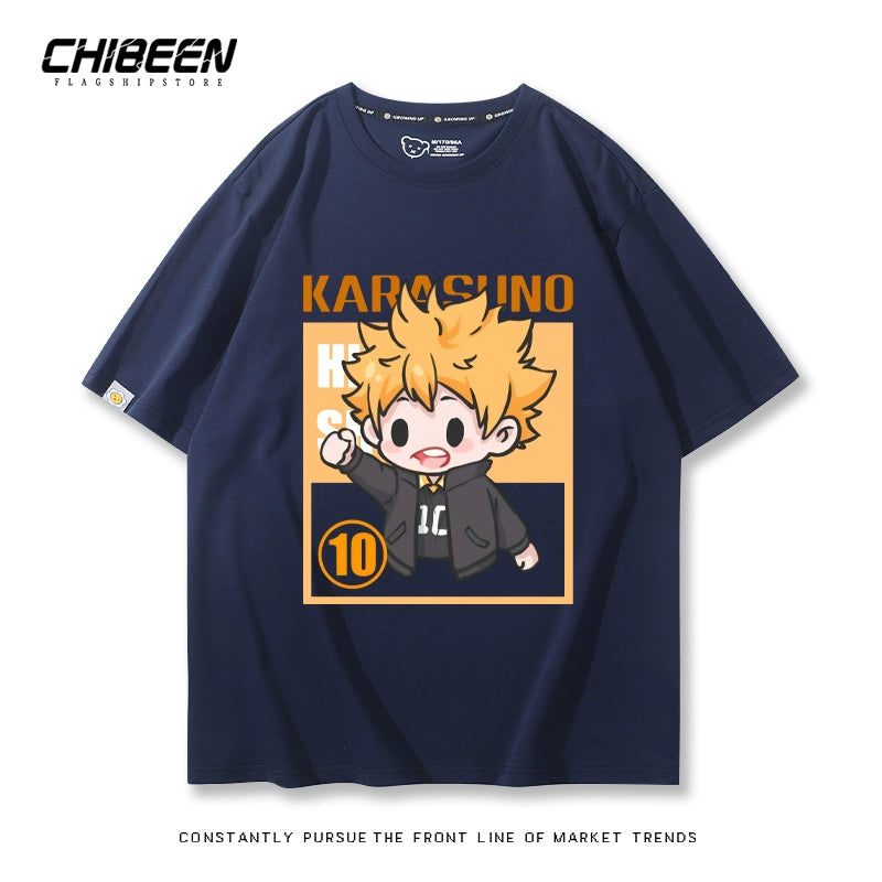 Hinata Anime Print Casual Cotton T-shirt