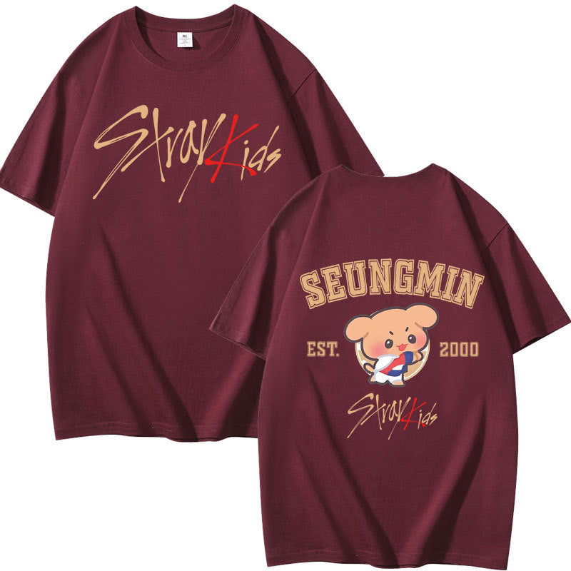 Kpop Cartoon Print Summer Short-sleeved T-shirt