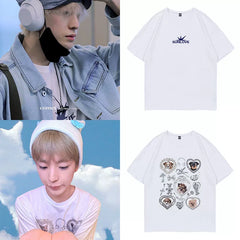 YUSHI Same Graphic Print Short-sleeved T-shirt