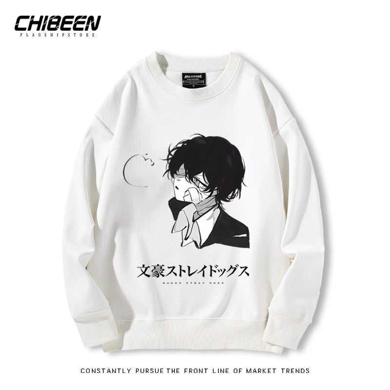 Casual Anime Printed Crew Neck Sweatshirt