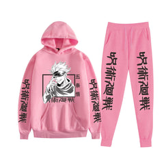 Unisex Anime Gojo Printed Hoodie Trousers Set