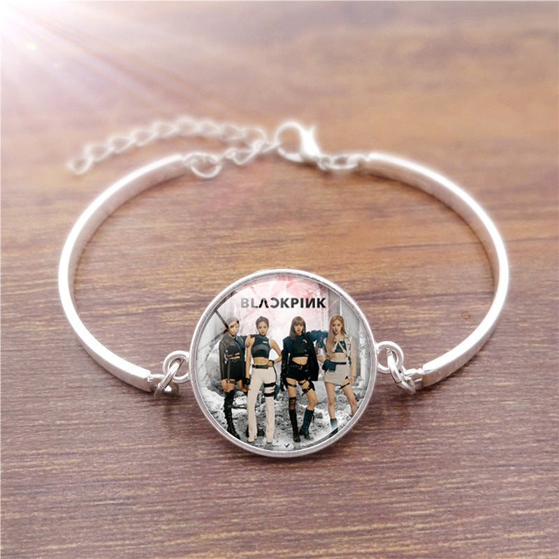 Kpop Round Pendant Bracelet