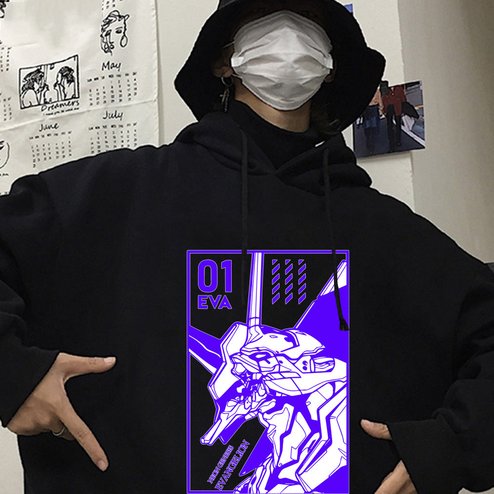 Unisex EVA Ayanami Print Loose Hoodie