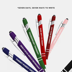 Funny Stress-Relief Daily Quotes Ballpoint Pen Set