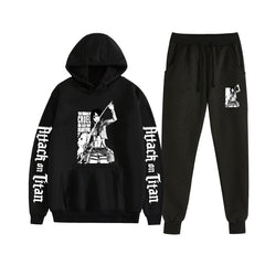 Men's Anime Pattern Print Hoodie Pants Set