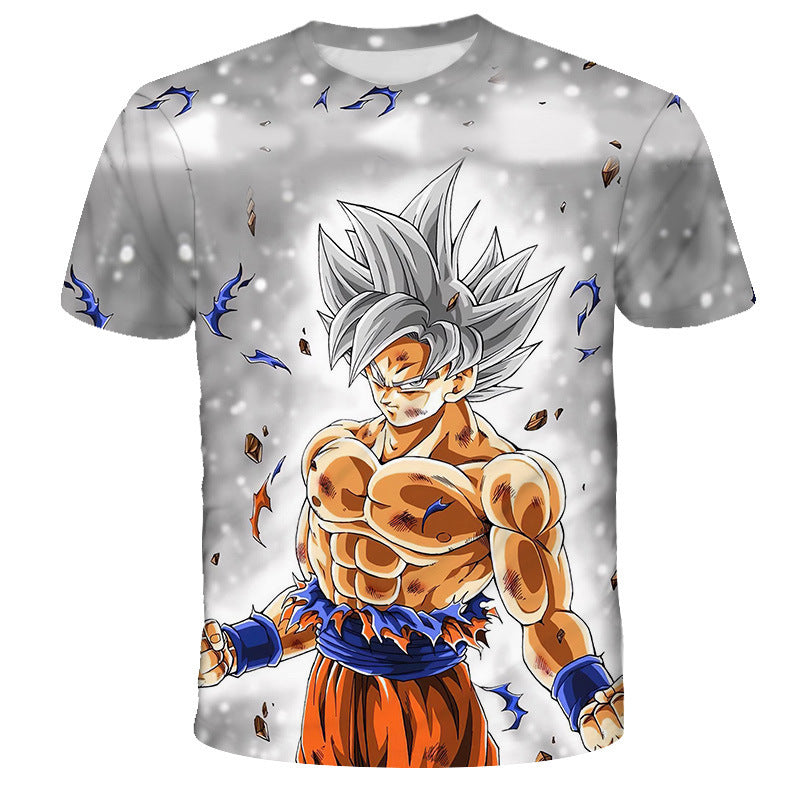 Casual Anime Digital Print Short-sleeved T-shirt