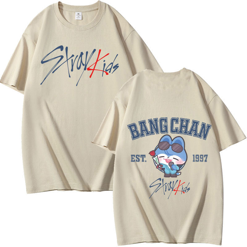 KPOP Graphic Print Summer Short-sleeved T-shirt
