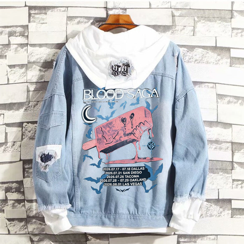 EN- BLOOD SAGA Tour Printed Denim Jacket