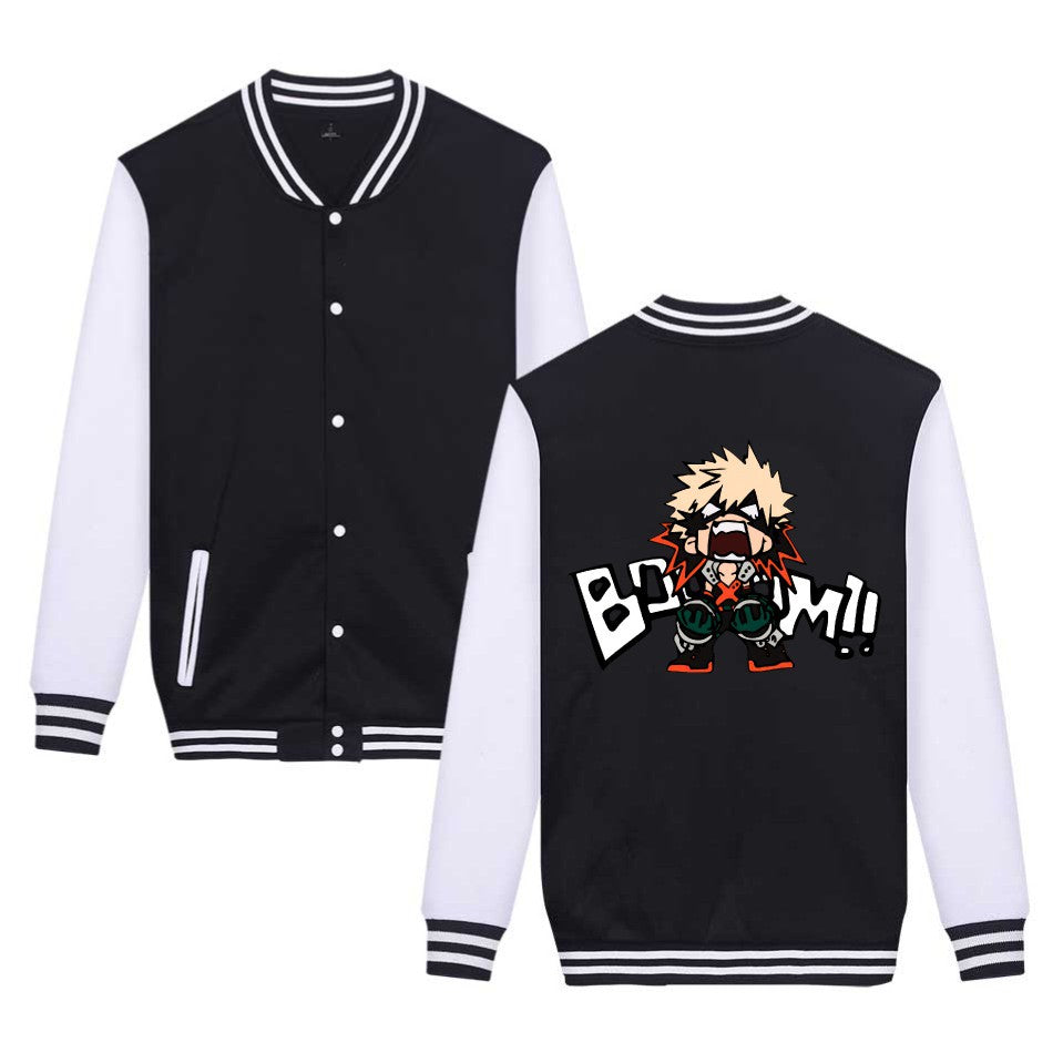 Casual Anime Graphic Printed Loose Hoodie Coat