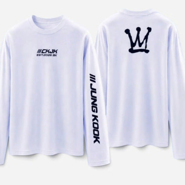Jungkook Collab White Long-sleeved T-shirt