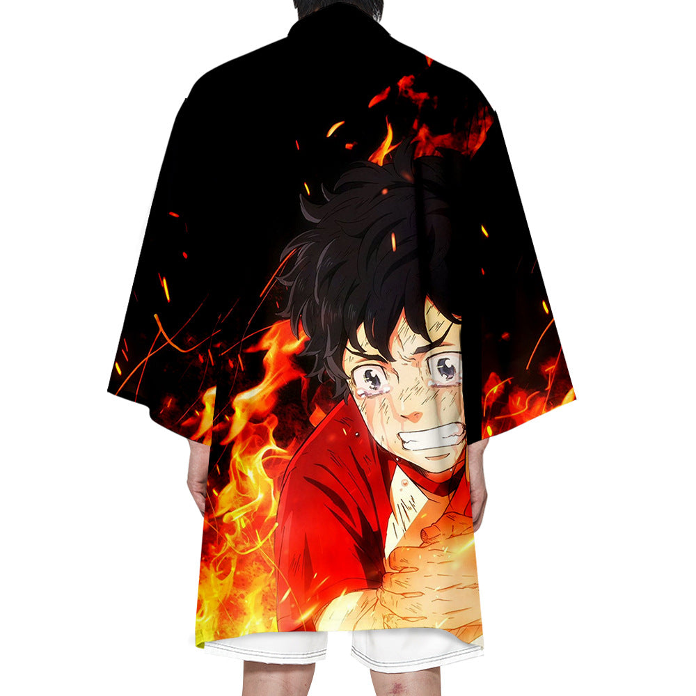 Trendy Men's Anime Revengers Cosplay Long Cape Kimono