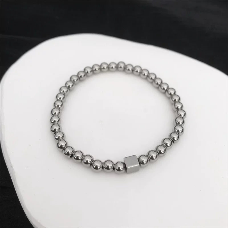 Trendy Hyunjin Round Bead Bracelet