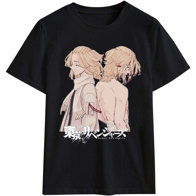 Unisex Tokyo Anime Pattern Loose T-shirt