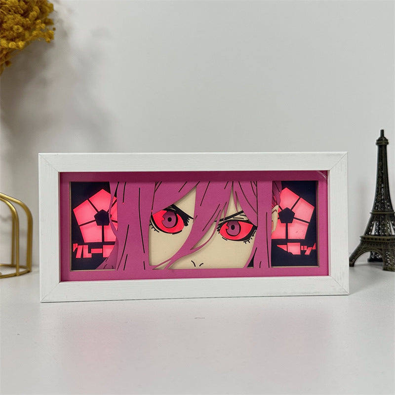 Anime Paper Carving Photo Frame Lamp
