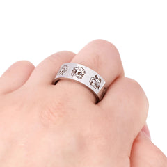 Unisex Anime Stainless Steel Laser Ring