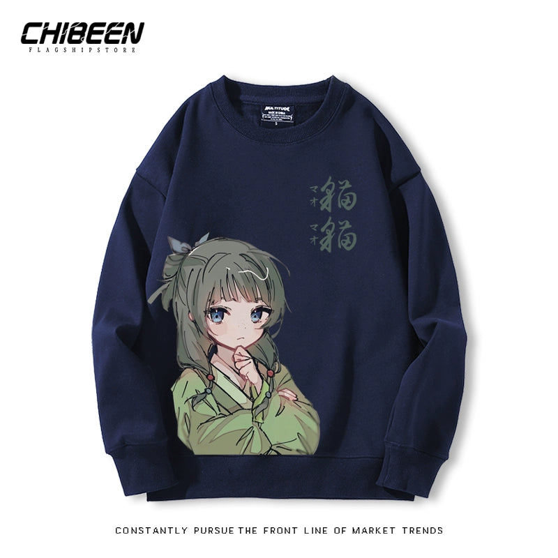 Casual Girls Anime Crew Neck Sweatshirt