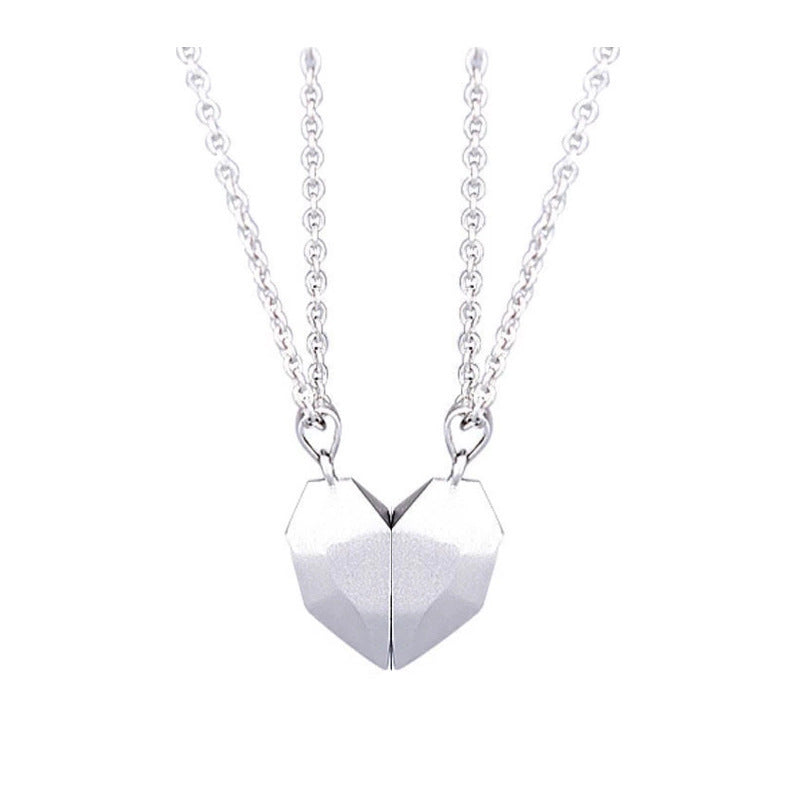Versatile Magnetite Heart-shaped Couple Necklace
