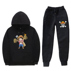 Casual Sports Luffy Graphic Hoodie Pants Tracksuit