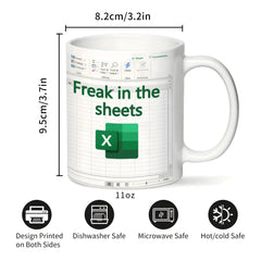 Excel Freak in The Sheets White Mug