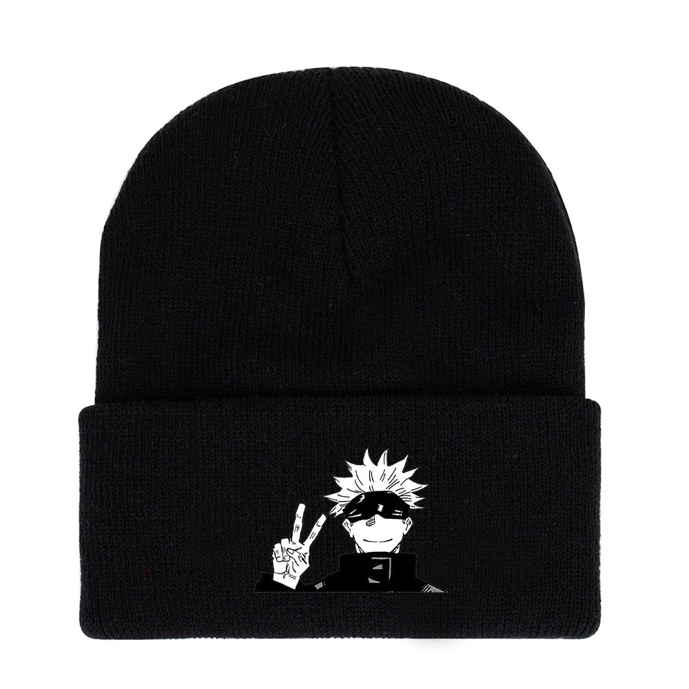 Cute Anime Print Warm Knitted Hat