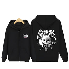 SKZ Evil Cartoon DO IT Logo Zip-Up Hoodie