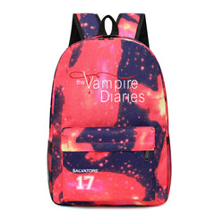 Casual TVD Pattern Print School Backpack