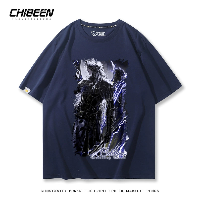 Game Print Short-sleeved Cotton Loose Tee