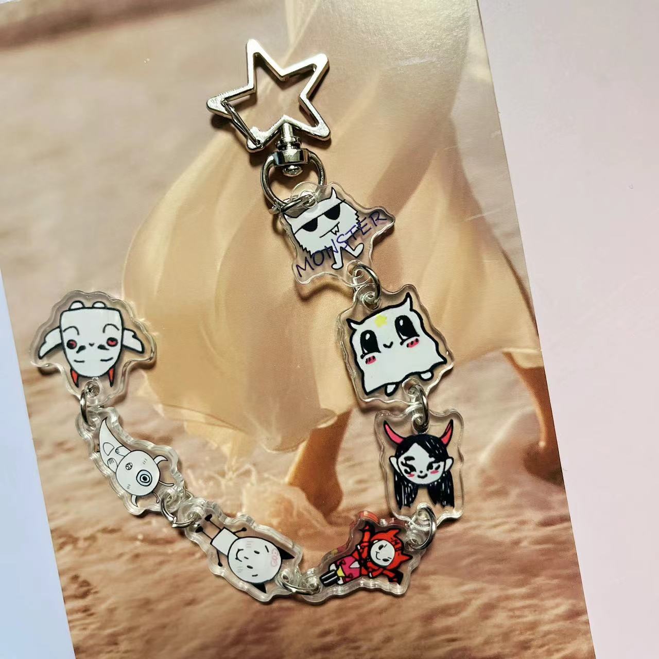 Kpop Double-sided Cartoon Pendant Keychain