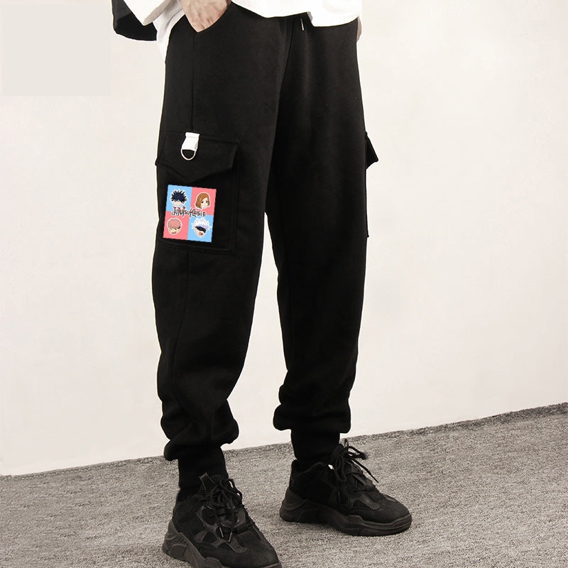 Unisex Anime Logo Sports Casual Pants