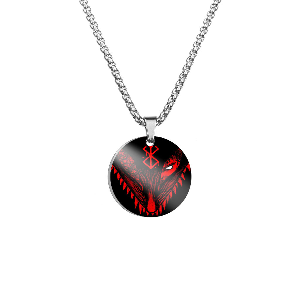 Cool Anime Stainless Steel Round Necklace