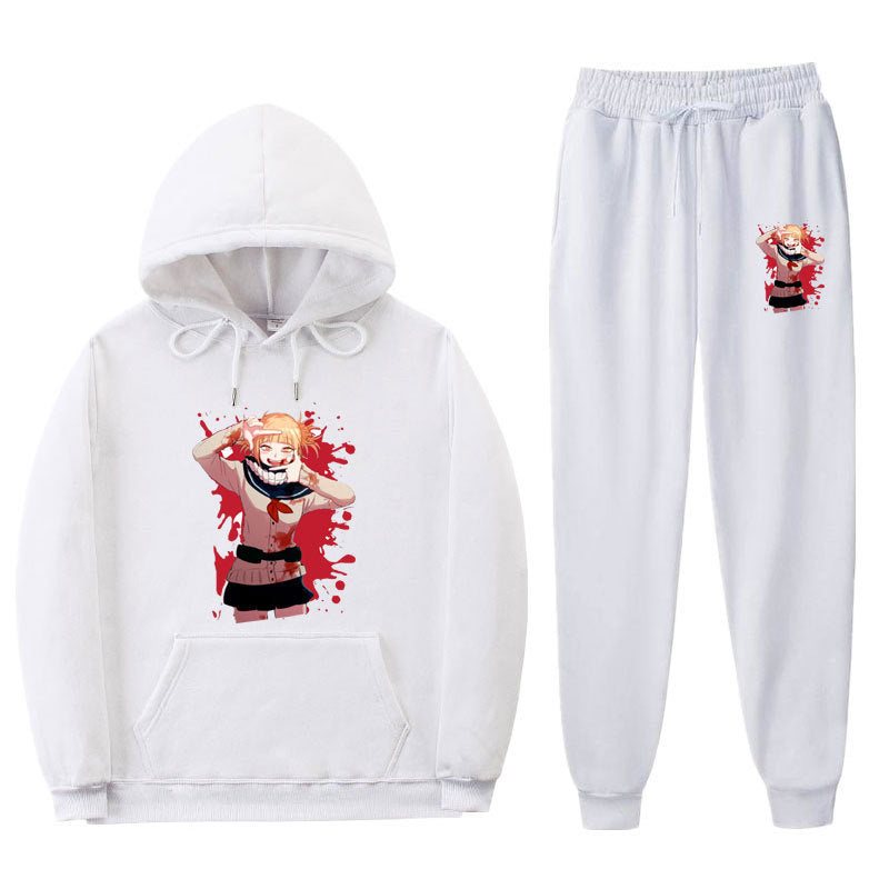 Unisex Casual Anime Graphic Hoodie Sports Pants Suit