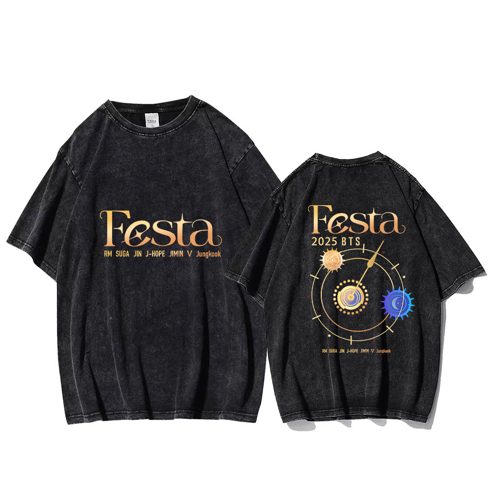 Vintage FESTA Logo Print Washed T-shirt