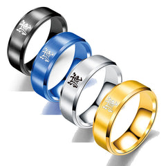 Men's Anime Logo Stainless Steel Ring