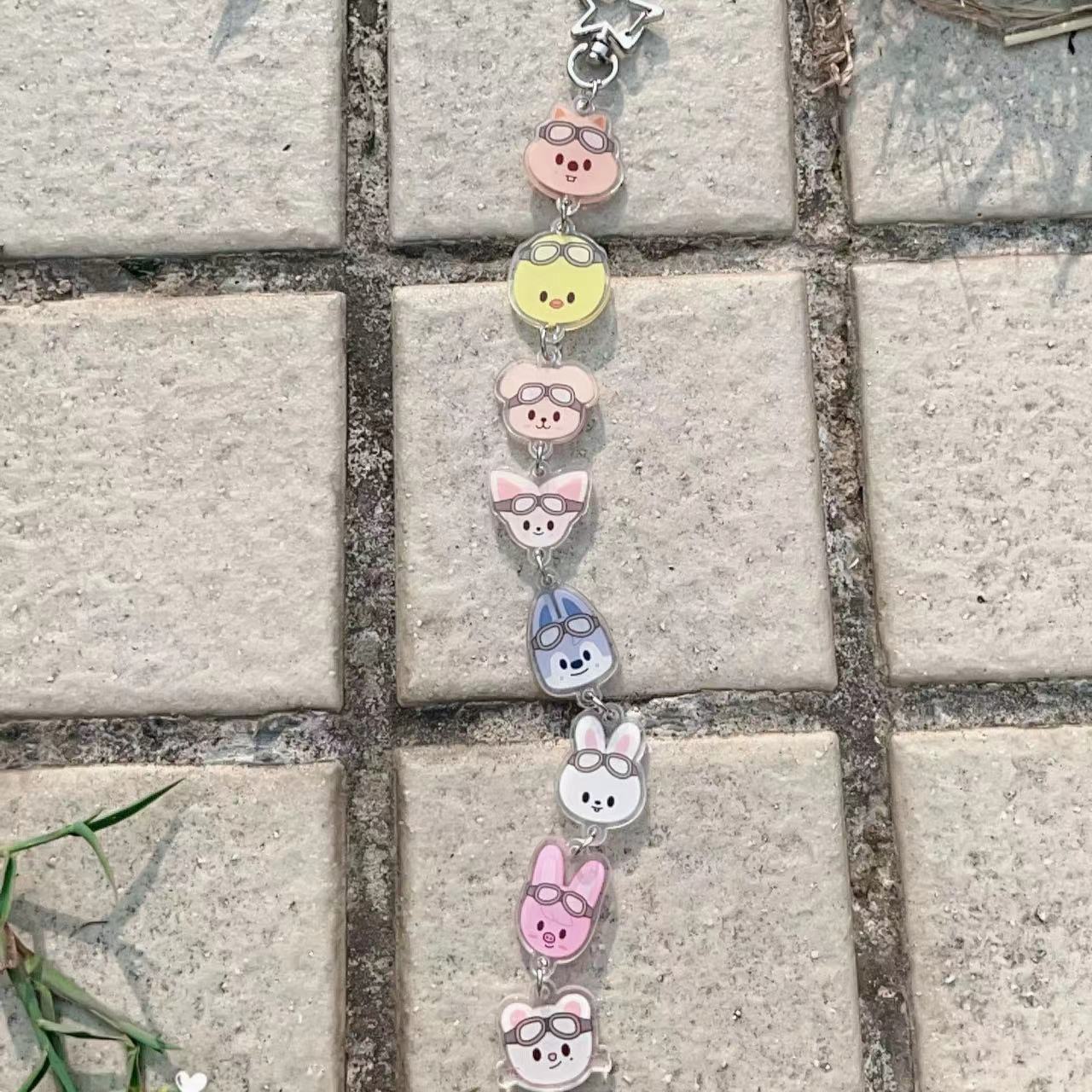 Kpop Double-sided Cartoon Pendant Keychain