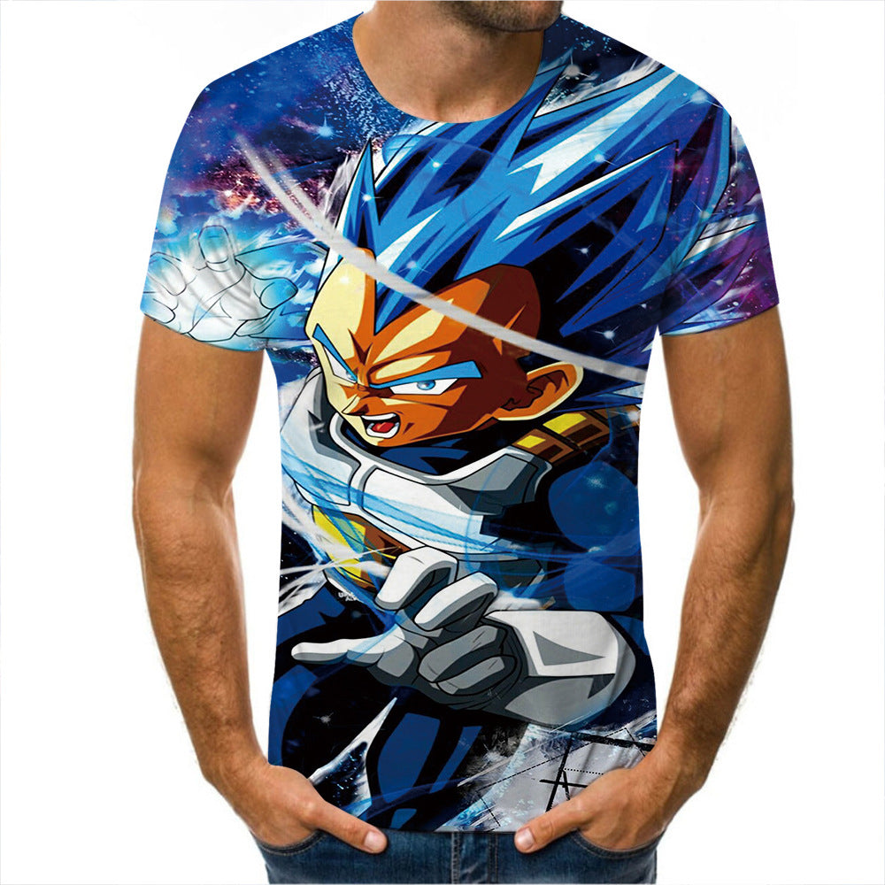 Unisex Anime Digital Print Short-sleeved T-shirt