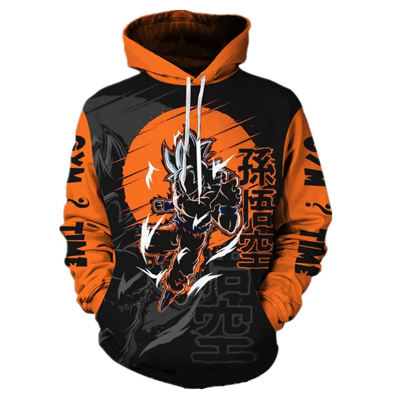 Casual Men's Anime Pattern Pullover Hoodie