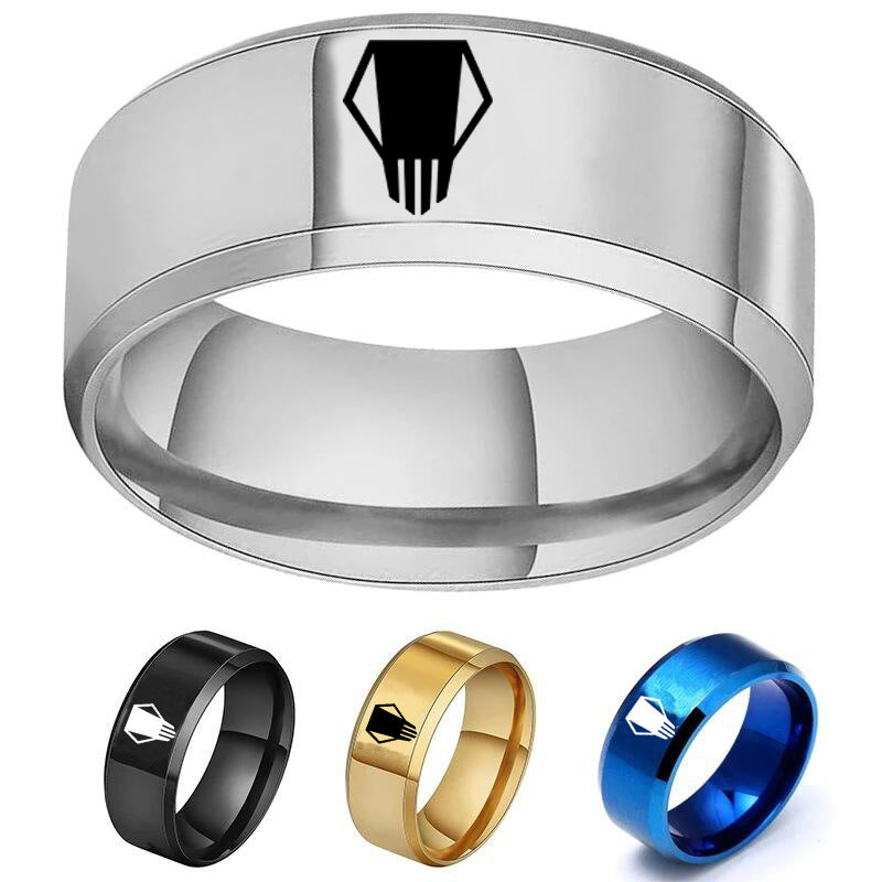 Trendy Anime Stainless Steel Laser Ring