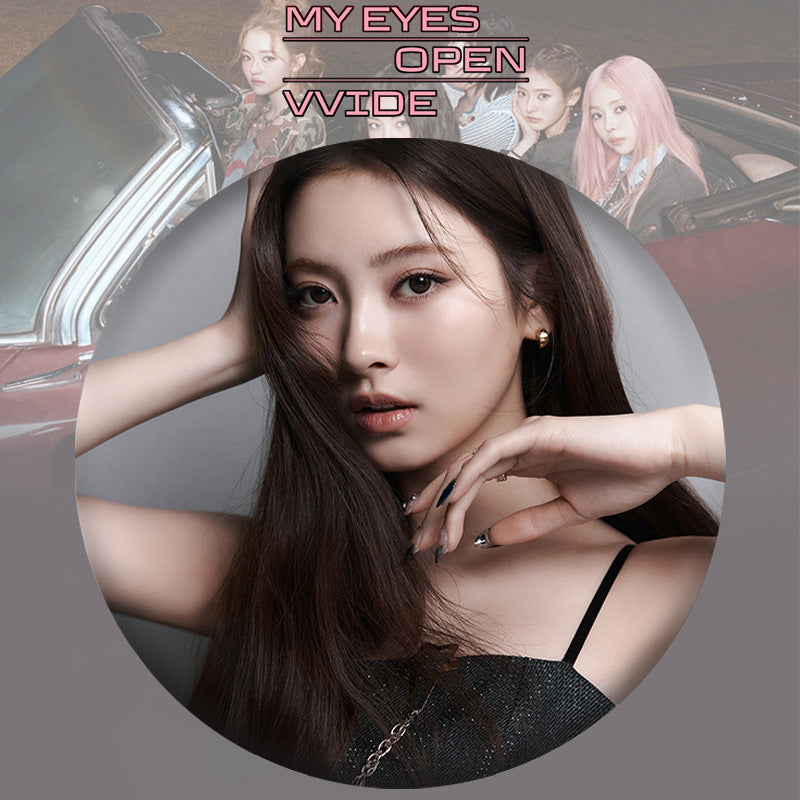 KPOP Album Title "DROP TOP" Badge Keychain