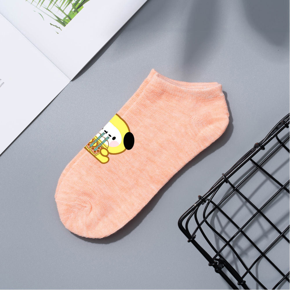 Cute Bts Multi-color Short Boat Socks