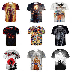 Unisex Anime Digital Print Short-sleeved T-shirt